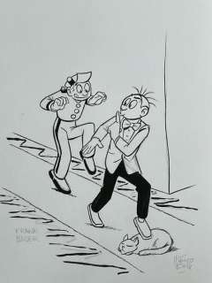 Kolk, Hanco - 1 Original drawing - Spirou und Fantasio - Hit the cat | Catawiki