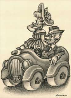 Joan Vizcarra - Mr. Donald and Mrs. Daisy - Pencil Art - Original Artwork | Catawiki