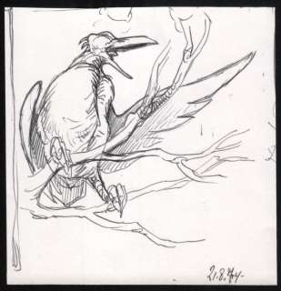 Dulieu, Jean - 1 Original preliminary drawing - Paulus de Boskabouter - Salomo op een tak. - 1974 | Catawiki