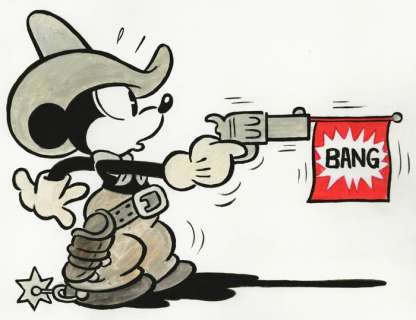 Tony Fernandez - Mickey Mouse Cowboy - Original Painting - Acrylic Art | Catawiki