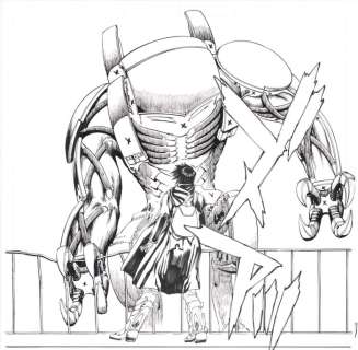 Masaomi Kanzaki - 1 Original page - Heavy Metal Warrior Xenon - Cyber-Punk Manga - 1986 | Catawiki