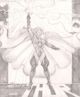 Trevor Von Eeden | Black Canary As Thor Pencil Art Commission - Signed | Anthony’s Comic Book Art