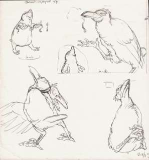 Dulieu, Jean - 1 Original preliminary drawing - Paulus de Boskabouter - Grote tekening - Salomo krijgt een regenworm van Mol - 1974 | Catawiki