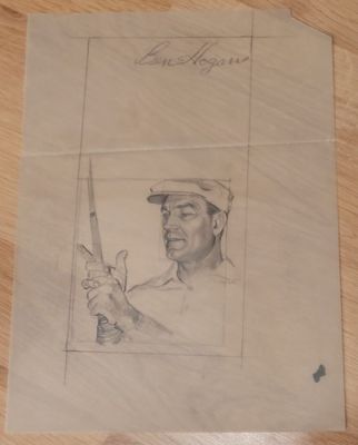 Ben Hogan Original Sketch by Ravielli Signed Drawing Five Lessons Golf Cover Art | eBay US (Buy It Now)