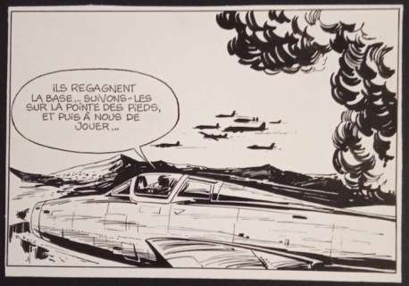 Vance, William - 1 Original drawing - Bob Morane T18 - Les Contrebandiers de l’atome - 1975 | Catawiki