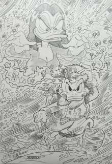 Julian Jordan - 1 Pencil drawing - Uncle Scrooge - "Magica’s Storm" | Catawiki