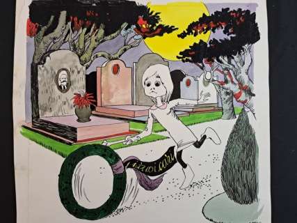 Rostagno, Marco - 1 Original colour drawing - Alice - Retrocopertina Horror Sansoni | Catawiki