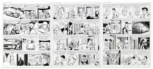 Tibet | Ric Hochet, ensemble des 3 planches Ã  l’encre de… | Millon