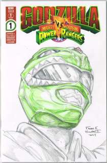 Freddie E. Williams II | Green Ranger 1 Pencil Head SketchLimited Ed. Godzilla vs Power RangersBlank | Freddie E. Williams II