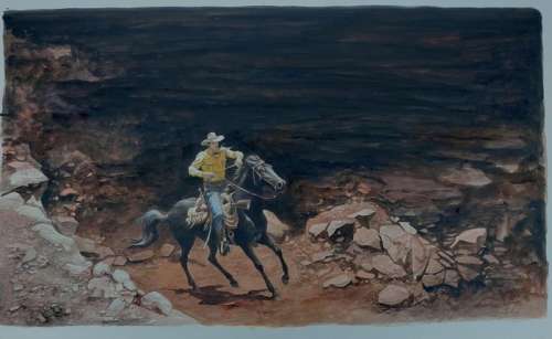 Zuccheri, Laura - 1 Original colour drawing - Tex - In the deep canyon - 2021 | Catawiki