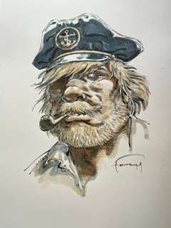 Hermann - 1 Original colour drawing - Bernard Prince - Barney Jordan | Catawiki
