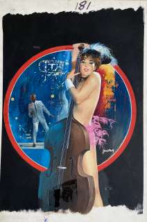 CARLO JACONO - Original cover for Segretissimo n. 181 John Tiger "Domino:operazione destino". Cm. 27,5x40,5. Gouache on board. Signed. Mint. Code 9148.