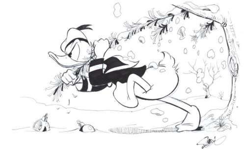 Garrido, Sergio | Original drawing   - Donald Duck 4 (2016)  - Disney Art X-Mas | Catawiki