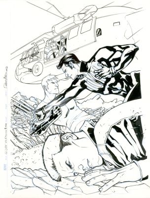 GI JOE VS SIX MILLION DOLLAR MAN #3 ORIGINAL COVER ART BY DAVID MESSINA | Scott’s Collectables