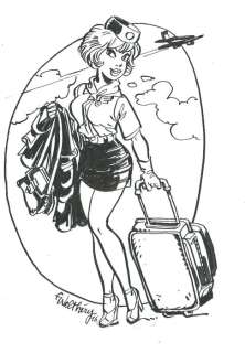 Walthéry, François | original drawing  - Natacha hôtesse de l’air  - (2016) | Catawiki