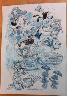 Alessandro Gottardo - 1 Watercolour - Mickey Mouse - "L’ora del Mistero" - 2024 | Catawiki