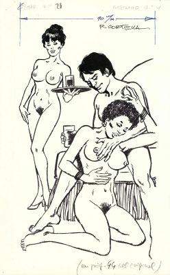 Erotic World | Original drawing: Erotic party – Cortiella | Origin Of Comics