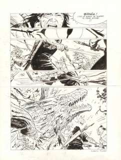 Corentin Rouge | Planche originale n° 079, réalisée en deux parties liées par un support papier avec adhésifs, présence de correcteur blanc - Wendigo - Thorgal Saga | Daniel Maghen