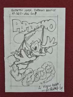 Coppola, Alessio - 1 Original preliminary drawing - Topolino - Bozzetto originale Cover Paperino mensile n.343 | Catawiki