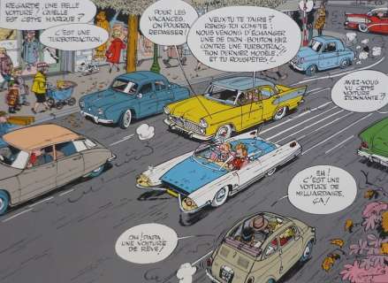 Franquin, André - 1 Sérigraphie - Spirou et Fantasio - Une Voiture de Rêve - 1997 | Catawiki