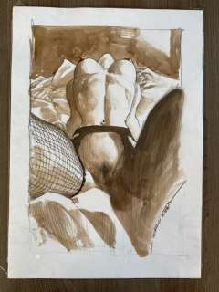 Bleda Sergio - 1 Colour pencil drawing - Nu féminin - 2019 | Catawiki