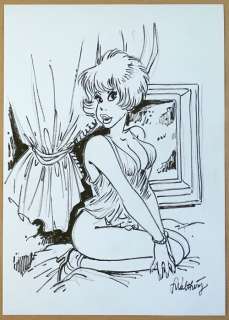 Walthéry, François - 1 Original drawing - Natacha - Natacha à genoux - 2020 | Catawiki