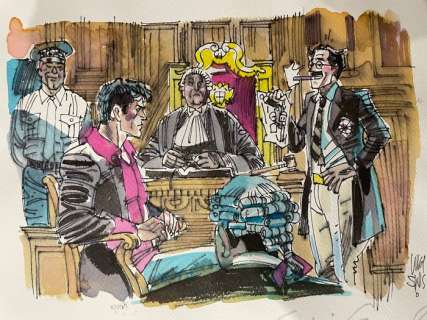 Siniscalchi, Luigi - 1 Watercolour - Dylan Dog - Il processo - 2021 | Catawiki