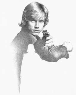 Sanjulian Jr. - 1 Pencil drawing - Luke Skywalker with the Shadow of Vader - Hand Signed | Catawiki
