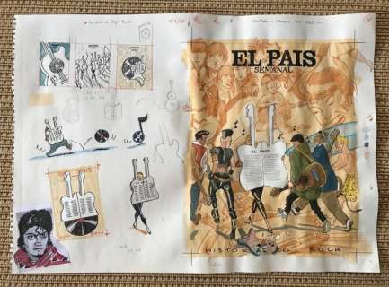 Daniel Torres - 1 Watercolour - Ilustración para revista - 1986 | Catawiki