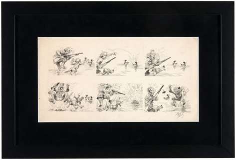 JACK DAVIS "TRUMP" FRAMED ORIGINAL 1958 CARTOON ART. | Hake’s