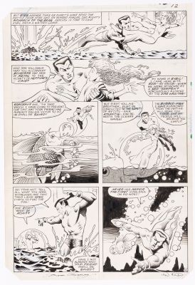 Lot 90 - SAL BUSCEMA ROM #34 COMIC BOOK PAGE ORIGINAL ART (SUB-MARINER). | Hake’s