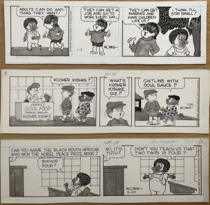 Morrie Turner - 3 Art de bande dessinée original - Wee Pals - 1989 | Catawiki