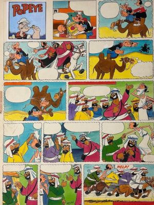 Mevin, Bill - 1 Original colour page - Popeye - Arabian Nights - 1969