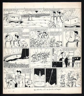 Breysse, Frédéric-Antonin - 1 Original page - Oscar Hamel / Oscar en Isodoor - Les Conquérants de l’Infini / De Strijd tegen de Maandraken - 1947 | Catawiki