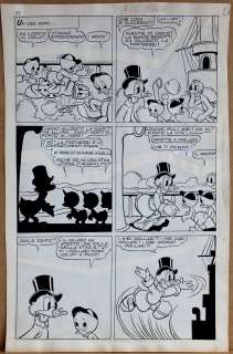 Giovan Battista Carpi - Tavola originale Disney per Albi della Rosa 196 ‘Paperino, paperone e altra gente negli abissi d’oro’ Cm.29,5 x 46. Anno di esecuzione 1958. Pag.22.