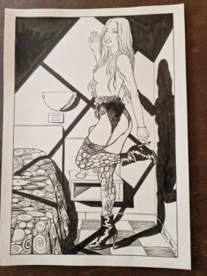 Russo, Fabrizio - 1 Original drawing - Martin Mystere, Dampyr, Zagor, Tex - Ragazza sexy - 2022 | Catawiki