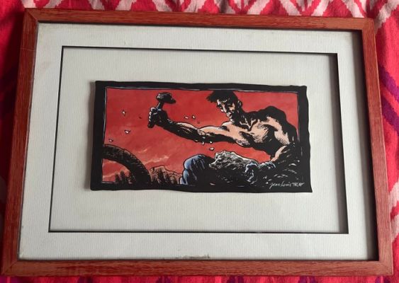 Tripp, Jean-Louis - 1 Original colour drawing - Homme tenant un marteau - 1998 | Catawiki