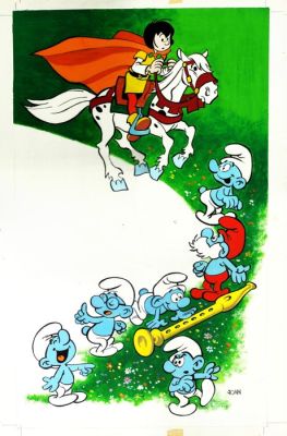 Cortiella - 1 Original cover - De Smurfen - La Flûte à six schtroumpfs - Video cover – Catalan edition - 1980s | Catawiki