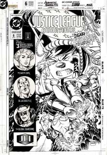 Eduardo Barreto - Justice League Quarterly #6 Cover (Flash, Fire, Elongated Man, Power Girl, Blue Beetle, Owlwoman!) 1992