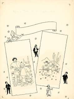 Hergé Georges Remi Dit (1907-1983) Tintin, Hassan & Kadour, Popol Et Virginie Encre de Chine Pour La Couverture Du Journal Tintin Belge |  | Artcurial