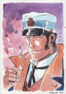 Caracuzzo, Giancarlo - 1 Original colour drawing - Corto Maltese - Omaggio a Hugo Pratt - 2026 | Catawiki