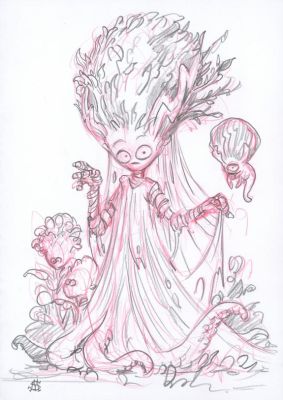 Stan Manoukian | Crayonné original, The Bride - Mini Encyclopedia of Monsters | Daniel Maghen