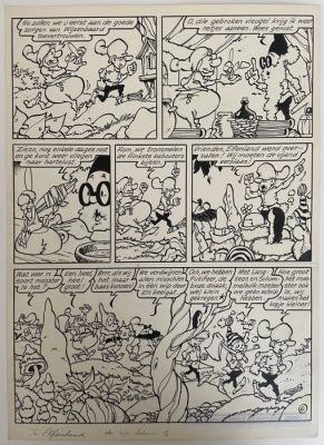 Jef Nys - 1 Original page - Langteen en Schommelbuik - In Elfenland - 1965
