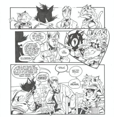 Kevin Eastman & Troy Little - 1 Original page - Drawing Blood - ft. Radically Rearranged Ronin Ragdolls | TMNT - 2018 | Catawiki