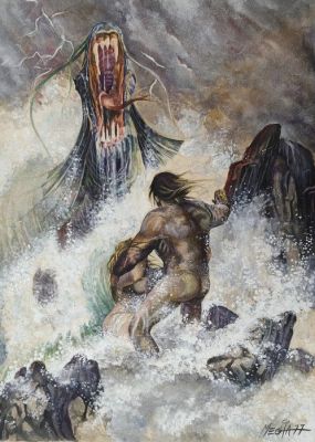 Carlos Meglia - 1 Peinture - Conan le Barbare - Echoes of Boris Vallejo & Ernie Chan - 1977 | Catawiki