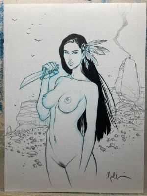 Malfin, Nicolas - 1 Original drawing - Golden City - Pin Up - 2026 | Catawiki