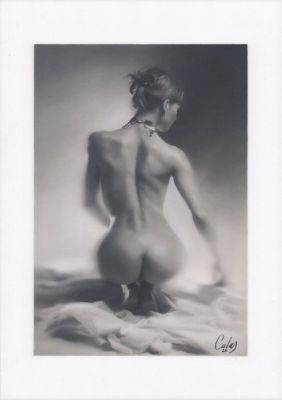 Jean-Michel Calas - 1 Original drawing - Clair-obscur - Pin-up - A4+ avec marge A3 - 2026 | Catawiki