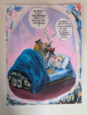 Vuillemin - 1 Original page - l’Echo des savanes - Dessin original en couleurs - L’Écho change de peau (L’Écho des Savanes - Février 2002) | Catawiki