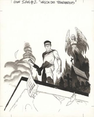 Ralph Meyer - Illustration originale, couverture de l‘album - Leçon de ténèbres - IAN