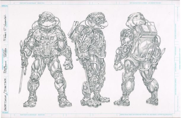 Freddie E. Williams II | TMNT / Star Trek TNGLocutus (Leonardo)NECA Pencil design / study 17×11 | Freddie E. Williams II